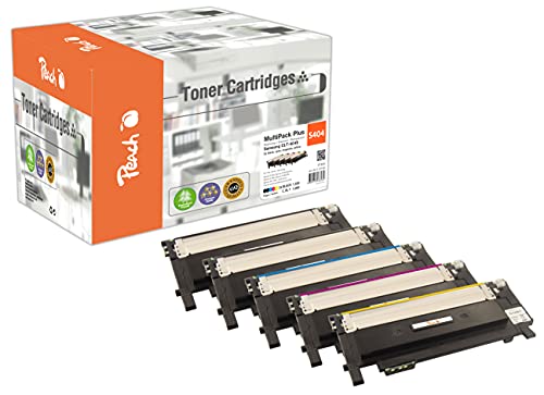 Peach S404 Spar Pack Plus Tonermodule (2xBK, C, M, Y) ersetzt Samsung CLT-P404C, SU365A für z.B. Samsung Xpress C 480 W, Samsung Xpress C 480, Samsung Xpress C 430, Samsung Xpress C 430 W von Peach