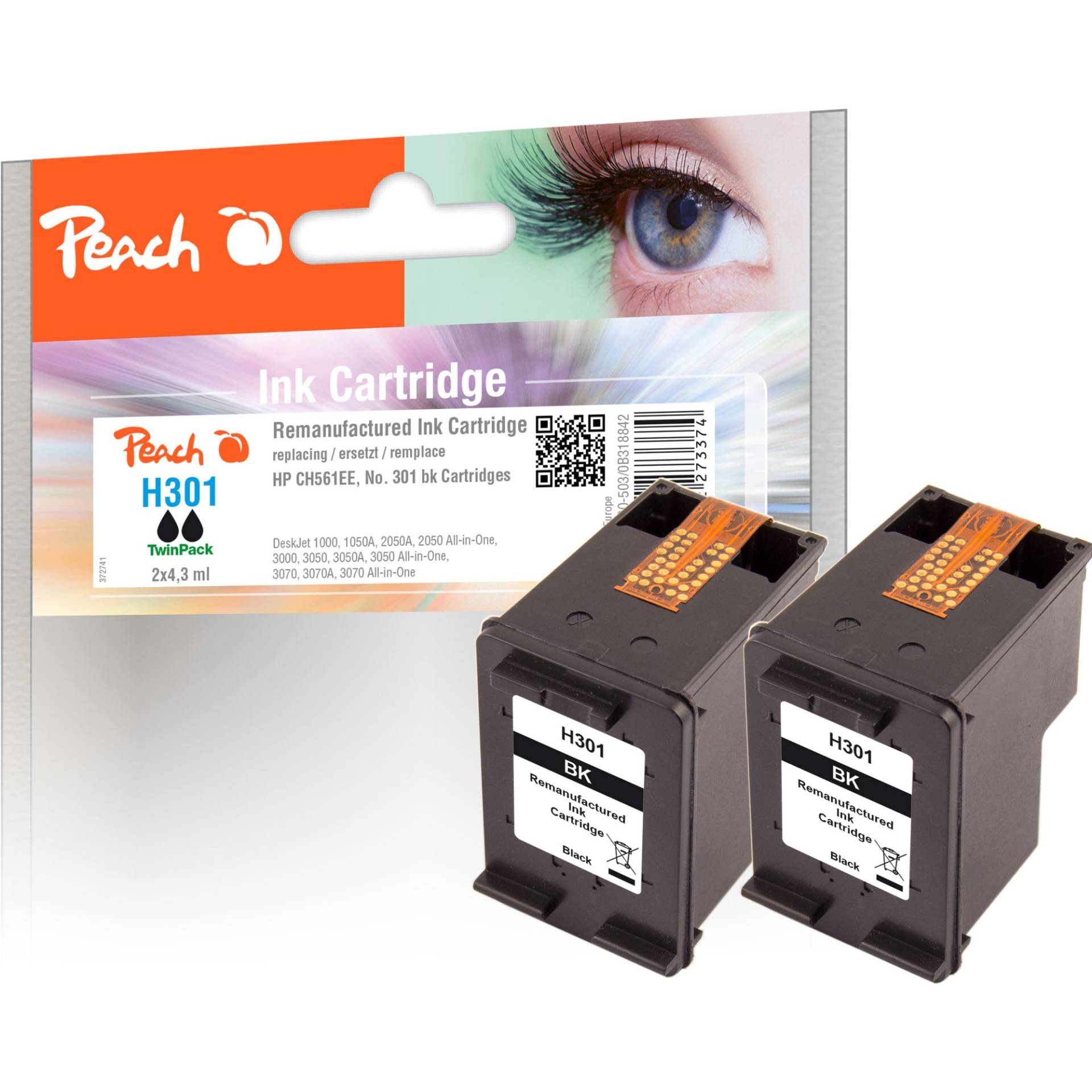 Tinte Doppelpack schwarz PI300-503 von Peach