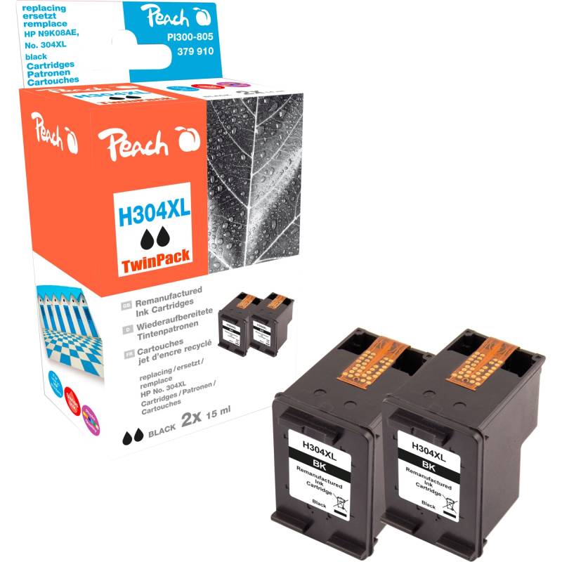 Tinte Doppelpack schwarz PI300-805 von Peach