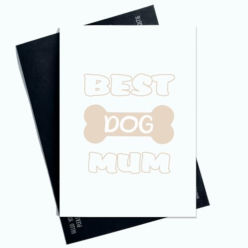 Best Dog Mum Karte Geburtstagskarte für Hund Mama vom Hund Beige Farbe Geburtstagskarte von Pets AP81 von Peachy Antics