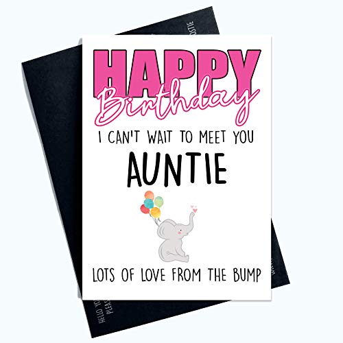 Geburtstagskarte für Tante von The Bump Tante Can't Wait to Meet You Cards Sis PC1005 von Peachy Antics