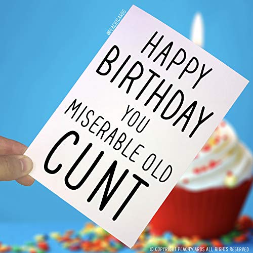 Geburtstagskarten,"Happy Birthday You Cock Hungry Whore", lustige Karte, Witzkarte, Grußkarten, Freunde, beleidigende Geburtstagskarte PC15 von Peachy Antics