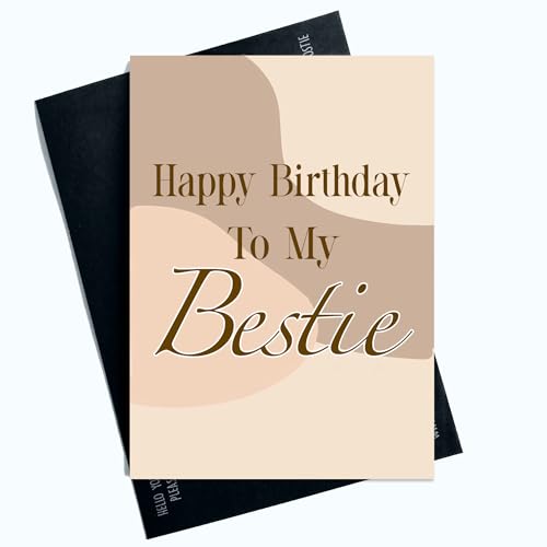 Geburtstagskarten für Sie "Happy Birthday To My Bestie", Wirbelmuster, Witz, Lachen, Spaß, Neuheit SP38 von Peachy Antics
