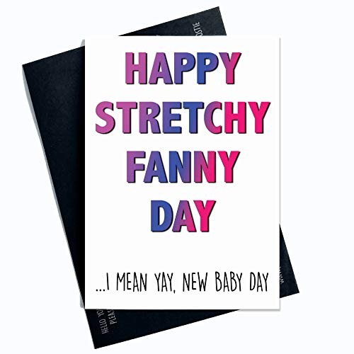 Glückwunschkarte für Neugeborene, unpassende Karten, Schwörkarte, dehnbarer Fanny Day Expecting Baby Day Card, Funny Cards PC251 von Peachy Antics