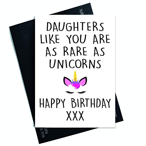 Happy Birthday Karten, Karte für Daughter,Einhorn Karten,Geburtstags Karten, Feier Karten, Lustig Karten Neuheit Karten Spaß Karten Daughter PC77 von Peachy Antics