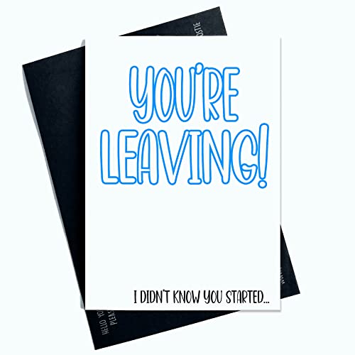 Lustige Arbeitskarten, Aufschrift "You're Leaving Work Office Day Karte, Witz, Lachen, Spaß, Blau SP10 von Peachy Antics