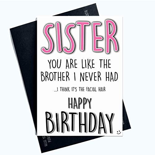 Lustige Geburtstagskarten für Schwester wie ein Bruder Familie Banter Witty Humor PC909 von Peachy Antics