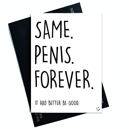 Lustige Verlobungskarte mit Aufschrift "Same Penis Forever", Bachelorette schmutzige Karte, Witz, unhöfliche Karte, für Junggesellinnenabschied, Brautparty, PC294 von Peachy Antics