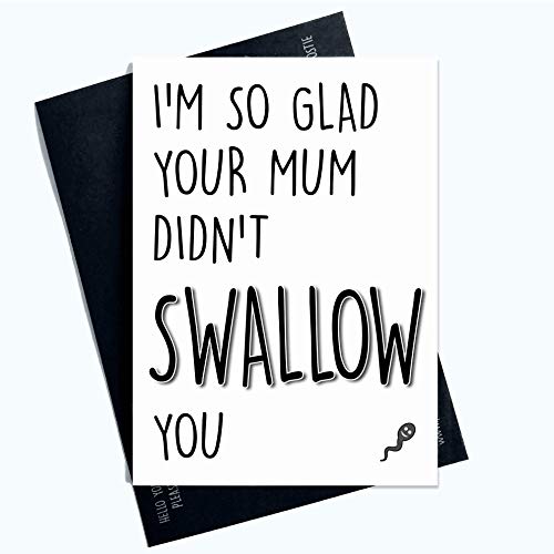 PC933 Grußkarte mit der Aufschrift „Glad Your Mum Didn't Swallow You“ von Peachy Antics