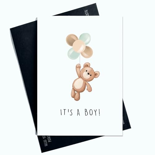 Peachy Antics AP2 Grußkarte zur Babyparty mit Aufschrift It's A Boy für ihn, für Jungen, Glückwunsch, zur Geburt, Babyparty-Geschenke für Freunde von Peachy Antics