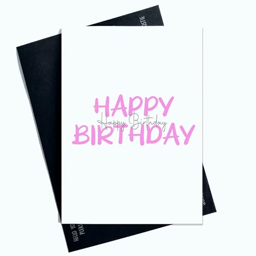 Peachy Antics AP44 Geburtstagskarte mit modernem Design, ästhetische Karte für sie, für Freundin, rosa Schriftzug, Geburtstagskarte für Mutter, Schwester, AP44 von Peachy Antics