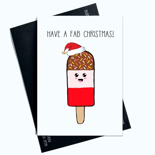 Peachy Antics Festive and Fab: Have a Fab Christmas Eislutscher-Karte, perfekt für Sie oder Ihn, Freund oder jeden, lustige Witzkarte SP142 von Peachy Antics