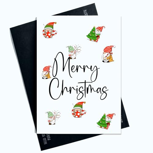 Peachy Antics Frohe Weihnachten Gonk Karte für jedermann – Festlicher Gruß für Sie oder Ihn, verbreiten Sie Urlaubsstimmung mit dieser bezaubernden und einzigartigen Weihnachtskarte SP125 von Peachy Antics