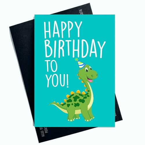 Peachy Antics Geburtstagskarte für Kinder, für Jungen, für Kinder, für Sohn, Dinosaurier-Geburtstagskarte, lustige und Happy For Him 3., 4., 5., 6., 7. Geburtstag Karte AP120 von Peachy Antics