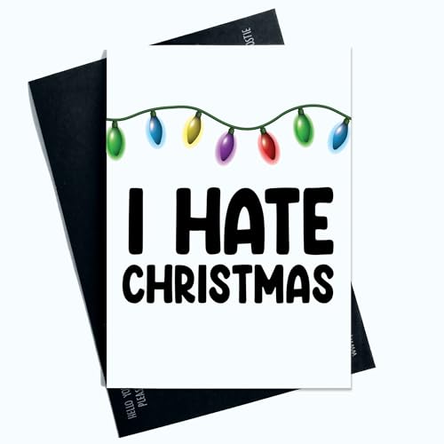 Peachy Antics Lustige Weihnachtskarte mit Aufschrift I Hate Christmas, für Familie, Freunde, lustiger Witz für jedermann SP138 von Peachy Antics