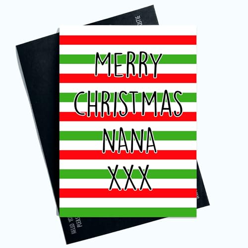 Peachy Antics Weihnachtskarte mit Aufschrift Merry Christmas Nana für sie, für Damen, für Weihnachten, unbeschriftete Innenseite, Weihnachtskarte von Enkelkindern SP157 von Peachy Antics