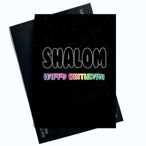 Shalom Happy Birthday Card Funny Joke Adult Humor Offensive Birthday Greeting Cards Novelty Birthday Card Friday Night Dinner Joke Black Multicolor Card SP104 von Peachy Antics