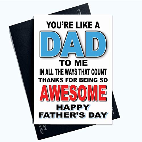 Vatertagskarten für Stiefvater, You're Like A Dad To Me Awesome Thank You PC927 von Peachy Antics
