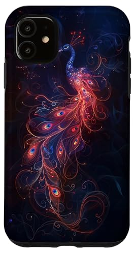 Hülle für iPhone 11 Pfau-Kunstwerk von Peacock Pattern
