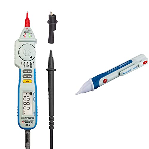 Digitales Stift-Multimeter, NCV Digitaler Spannungsprüfer & Peak Tech P 1030 – Kontaktloser AC Spannungsprüfer mit LED Lampe, 50 – 1000 V AC Betriebsbereich - 157 x 26 mm von PeakTech