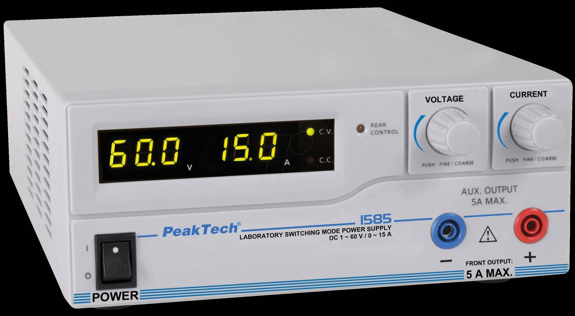 PEAKTECH 1585 - Labornetzgerät, 60 V, 15 + 5 A, fernsteuerbar über USB (P 1585) von PeakTech
