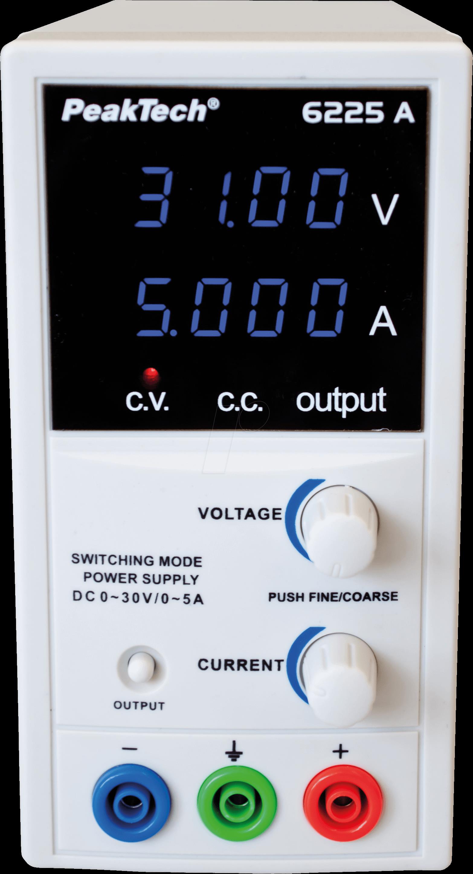 PEAKTECH 6225 A - Labornetzgerät, 0 - 30 V, 0 - 5 A, stabilisiert (P 6225 A) von PeakTech