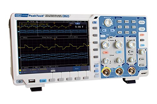 PeakTech 100 MHz 2 Kanal 12 Bit Touchscreen Digital Speicher Oszilloskop 1 GS/S mit WLAN/WiFi, USB, Lan, VGA, PC Software, Multimeter, 25 MHz Generator und Frequenzzähler, Akku Opt., 1 Stück, P 1360 PeakTech 100 MHz 2 Kanal 12 Bit Touchscreen Digital Speicher Oszilloskop 1 GS/S mit WLAN/WiFi, USB, Lan, VGA, PC Software, Multimeter, 25 MHz Generator und Frequenzzähler, Akku Opt., 1 Stück, P 1360 von PeakTech