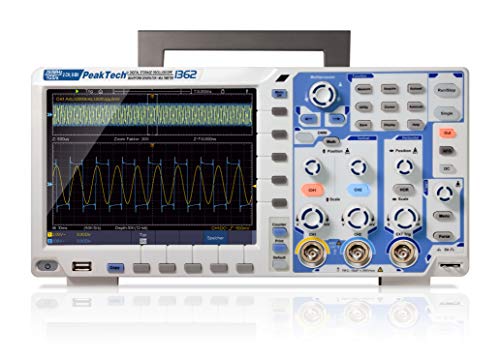 PeakTech 1362 – 2-Kanal "All-in-One" Speicher-Oszilloskop 200 MHz - Max. 2 GS/s - mit USB, LAN & 8" Touchscreen TFT Farbdisplay, Speichertiefe 40 Mio. Punkte, inkl. 25 MHz Signalgenerator und DMM von PeakTech