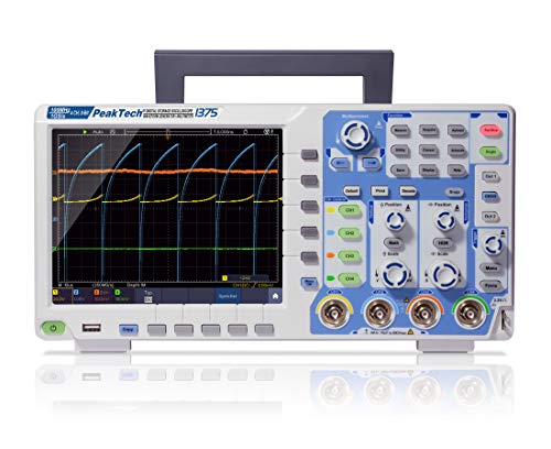 PeakTech 1375 – 4-Kanal "All-in-One" Speicher-Oszilloskop 100 MHz - Max. 1 GS/S - mit USB, Lan und 8" Touchscreen TFT Farbdisplay, Speichertiefe 40 Mio. Punkte, inkl. 25 MHz Signalgenerator und DMM von PeakTech