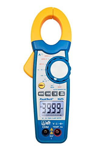 PeakTech 1625 – True RMS Stromzange 1000A AC/DC, Digital Multimeter, Zangenmessgerät, TÜV/GS, Strommesszange, 4000 Counts, Berührungsloser Spannungsmesser, Strommessgerät, Durchgangsprüfer - Max 600 V von PeakTech