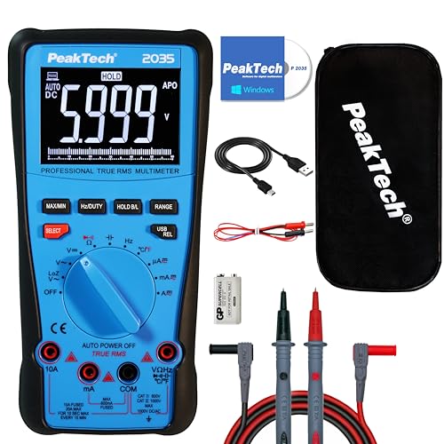 PeakTech 2035 – True RMS 1000 V Digitalmultimeter 6.000 Counts, USB von PeakTech