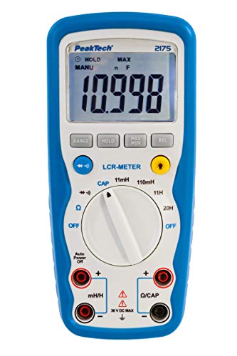 PeakTech 2175 – LCR-Meter für Widerstand, Kapazität, Induktivität, Messgerät, 11000 Counts, beleuchtetes LCD-Display, Staub- & Wasserdicht IP67, Digitales Multimeter, Strommessgerät, Durchgangsprüfer von PeakTech