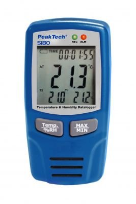PeakTech 5180 Temperatur- und Luftfeuchtigkeits-Datenlogger -40.+70°C, 0-100% RH von PeakTech