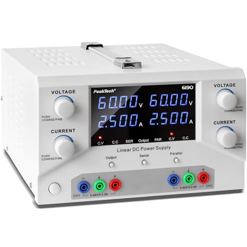 PeakTech 6190 – Labornetzteil 2 x 0-60 V / 0-2,5 A DC SELV linear Netzteil mit Trenntransformator, Doppel Labornetzgerät PeakTech 6190 – Labornetzteil 2 x 0-60 V / 0-2,5 A DC SELV linear Netzteil mit Trenntransformator, Doppel Labornetzgerät von PeakTech