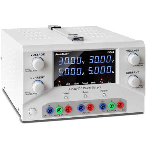 PeakTech 6193 – Labornetzteil 2 x 0-30 V / 0 – 5 A DC SELV linear Netzteil mit Trenntransformator, Labornetzgerät mit USB & Software PeakTech 6193 – Labornetzteil 2 x 0-30 V / 0 – 5 A DC SELV linear Netzteil mit Trenntransformator, Labornetzgerät mit USB & Software von PeakTech