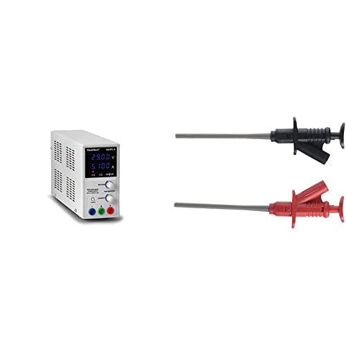 PeakTech 6225 A – Labornetzteil 0-30V / 0-5A, Regelbar, Labornetzgerät DC mit 4-stelliger LED-Anzeige & Isolierte 5 A Abgreifklemme mit 4 mm Buchsen - CAT II, 1 Stück, P 7010 von PeakTech
