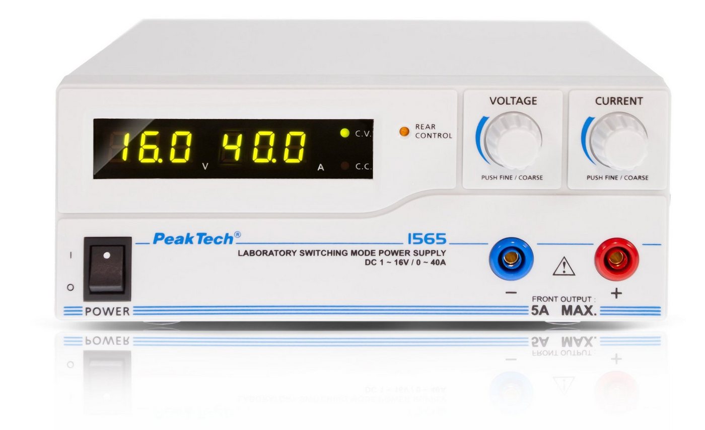 PeakTech PeakTech 1565: DC Schaltnetzgerät ~ 1 - 16V / 0 - 40A ~ programmierbar Labor-Netzteil von PeakTech