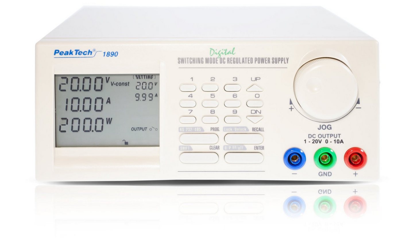 PeakTech PeakTech 1890: Programmierbares DC Schaltnetzgerät ~ 1 - 20V / 0 - 10A Labor-Netzteil PeakTech PeakTech 1890: Programmierbares DC Schaltnetzgerät ~ 1 - 20V / 0 - 10A Labor-Netzteil von PeakTech