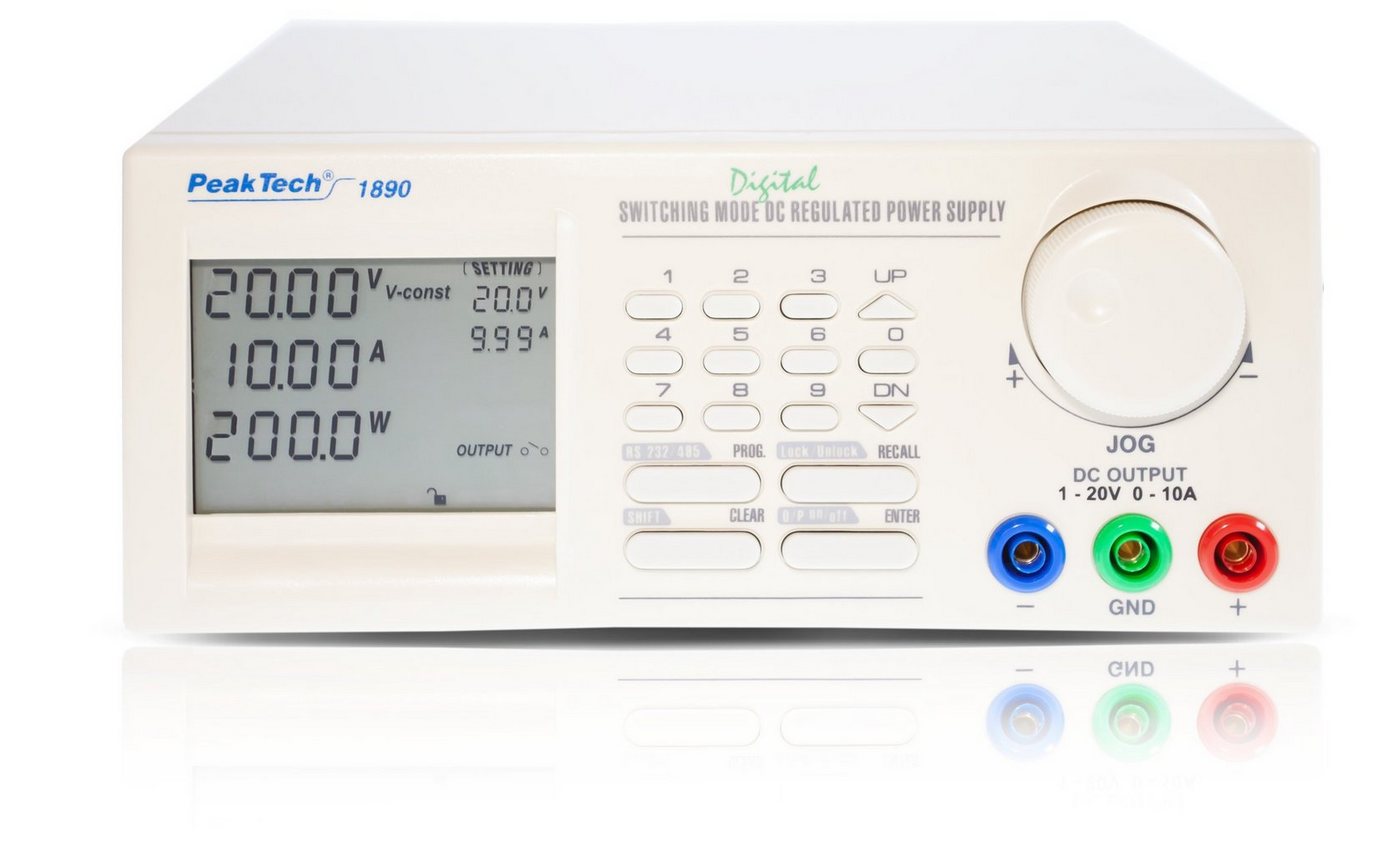 PeakTech PeakTech 1890: Programmierbares DC Schaltnetzgerät ~ 1 - 20V / 0 - 10A Labor-Netzteil von PeakTech