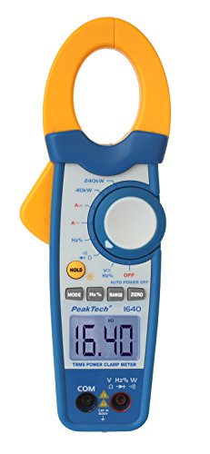 PeakTech True RMS Stromzange 1000A AC DC und Digital Multimeter 4000 Counts mit Durchgangsprüfer - CAT III 600V, 1 Stück, P 1640, Blau, Gelb, Weiß PeakTech True RMS Stromzange 1000A AC DC und Digital Multimeter 4000 Counts mit Durchgangsprüfer - CAT III 600V, 1 Stück, P 1640, Blau, Gelb, Weiß von PeakTech