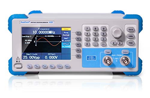 Peaktech P 4121 2CH Arbitrary Funktionsgenerator, 1 µhz - 10 Mhz, großes 10 Cm (4 ") TFT-Digital-Display, integrierter Wellenform-Editor, Abtastrate von 125 MS/S von PeakTech