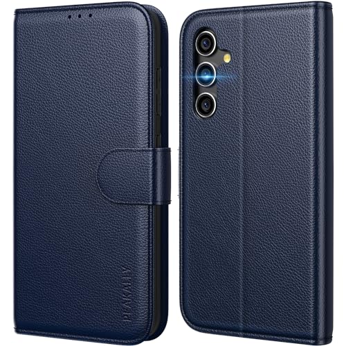 Peakally Handyhülle für Samsung Galaxy S23 FE 5G [Premium PU Leder] [RFID-Blockierung] [Kartenfach] [Magnet] [Ständer] TPU Stoßfest Schutzhülle Klapphülle Kompatibel mit Galaxy S23 FE 5G - Blau von Peakally