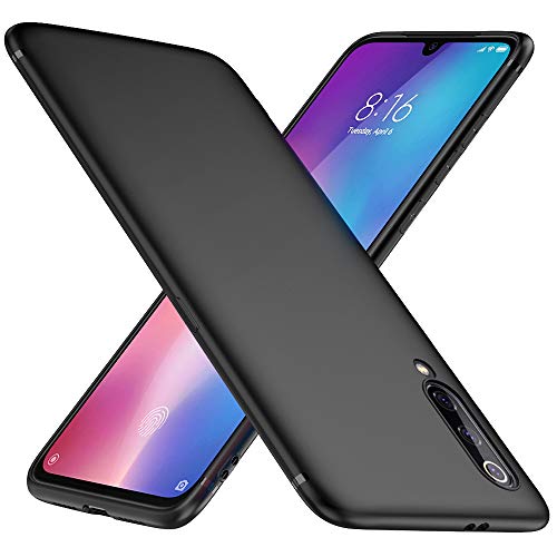 Peakally Xiaomi Mi 9 Hülle, Matte Oberfläche Soft Hüllen [Ultra Dünn] [Kratzfest] TPU Schutzhülle Case Weiche Handyhülle für Xiaomi Mi 9-Schwarz von Peakally