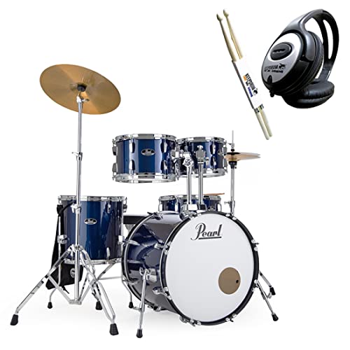 Pearl Roadshow 20 Zoll Royal Blue Metallic Drumset + keepdrum Kopfhörer + Drumsticks von Pearl-Drums