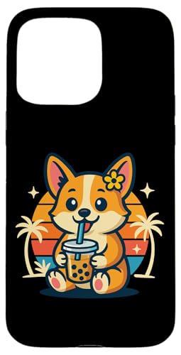 Boba Bubble Tea-Liebhaber, Corgi, trinkt Bubble Tea-Fan Hülle für iPhone 15 Pro Max von Pearl Milk Tea Designs for Bubble Tea Enthusiasts