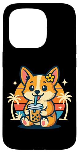 Boba Bubble Tea-Liebhaber, Corgi, trinkt Bubble Tea-Fan Hülle für iPhone 15 Pro von Pearl Milk Tea Designs for Bubble Tea Enthusiasts