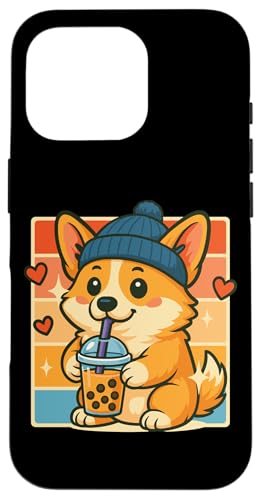 Boba Bubble Tea-Liebhaber, Corgi, trinkt Bubble Tea-Fan Hülle für iPhone 16 Pro von Pearl Milk Tea Designs for Bubble Tea Enthusiasts