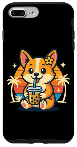 Boba Bubble Tea-Liebhaber, Corgi, trinkt Bubble Tea-Fan Hülle für iPhone 7 Plus/8 Plus von Pearl Milk Tea Designs for Bubble Tea Enthusiasts