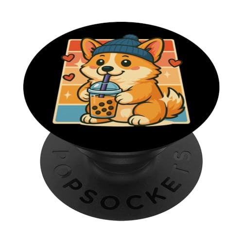 Boba Bubble Tea-Liebhaber, Corgi, trinkt Bubble Tea-Fan PopSockets Klebender PopGrip Boba Bubble Tea-Liebhaber, Corgi, trinkt Bubble Tea-Fan PopSockets Klebender PopGrip von Pearl Milk Tea Designs for Bubble Tea Enthusiasts