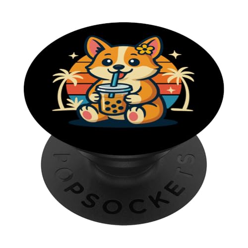 Boba Bubble Tea-Liebhaber, Corgi, trinkt Bubble Tea-Fan PopSockets Klebender PopGrip Boba Bubble Tea-Liebhaber, Corgi, trinkt Bubble Tea-Fan PopSockets Klebender PopGrip von Pearl Milk Tea Designs for Bubble Tea Enthusiasts